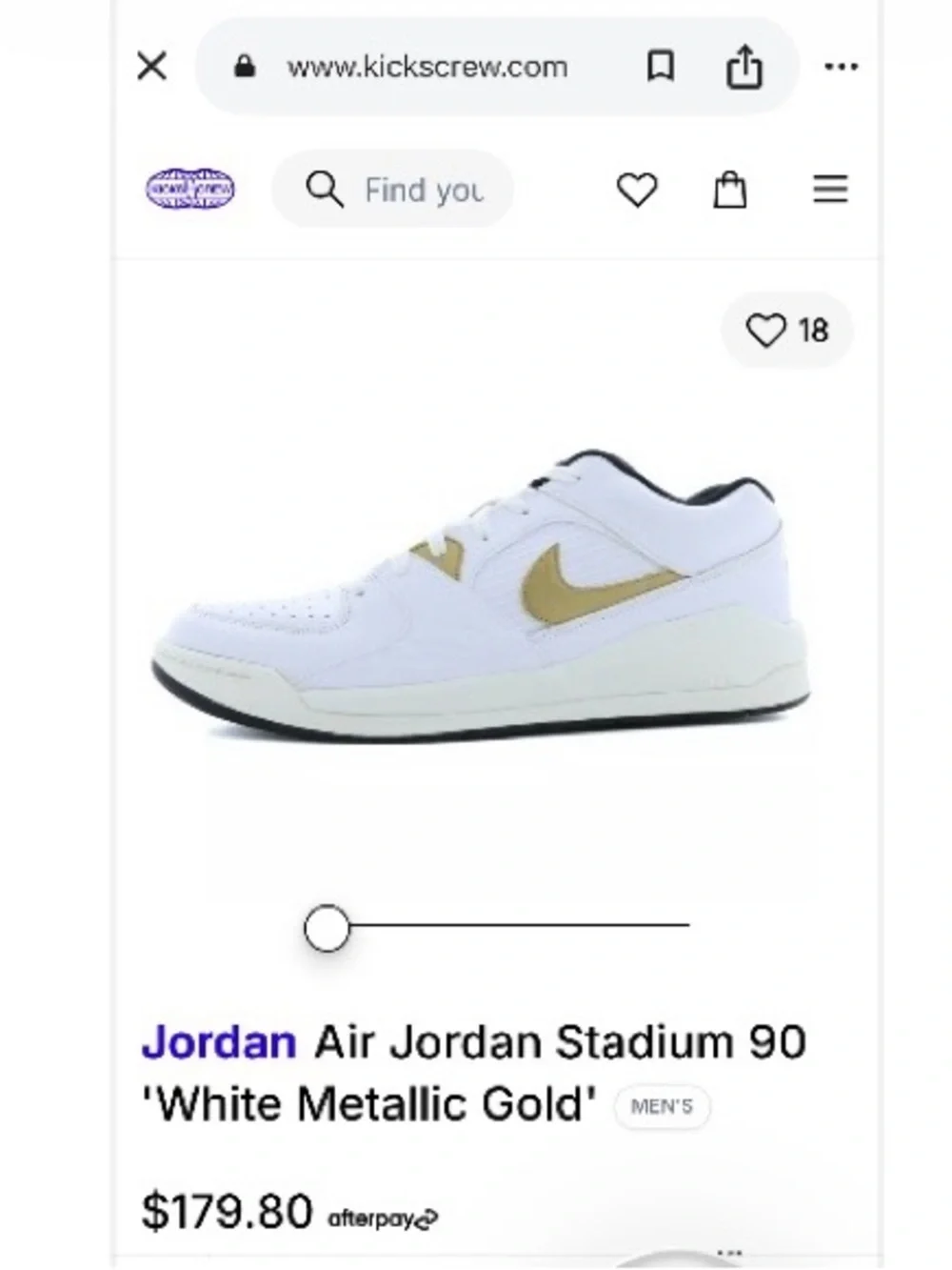 Air Jordan Stadium 90 White Metallic Gold  size 12.5